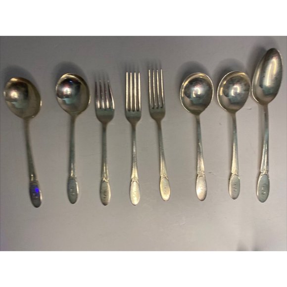 Vtg 1847 Rogers Bros Silverplate IS Replacement 8pc Set Restore Repurpose S Mono - Picture 6 of 7
